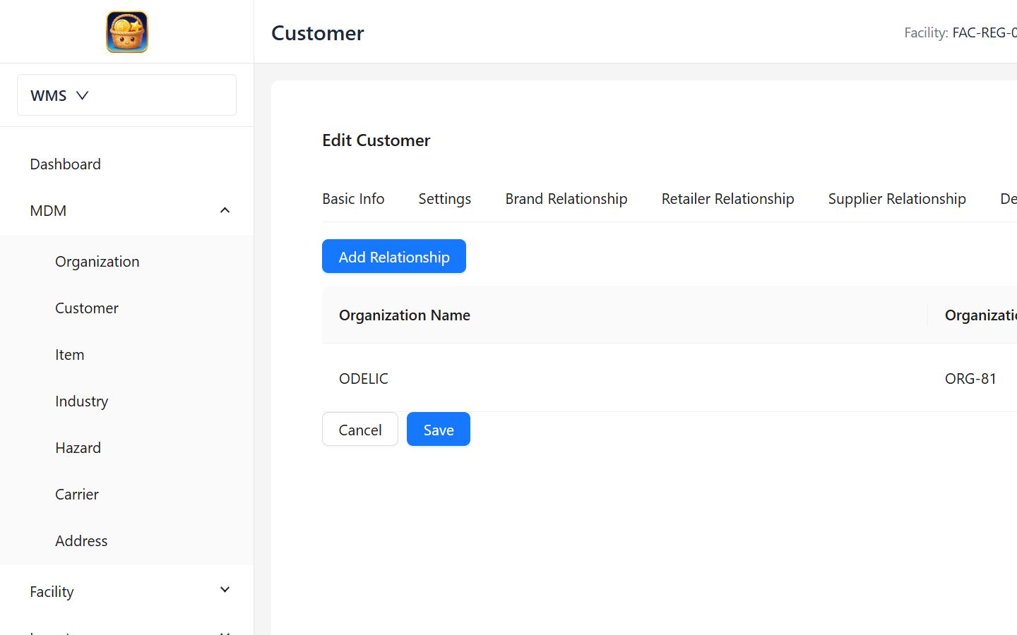 Customer Title Relationship 页面截图