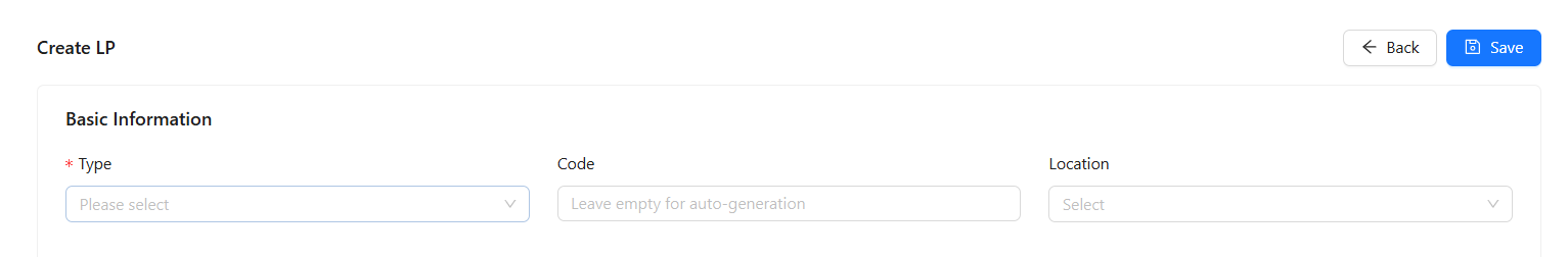 Create LP 页面截图