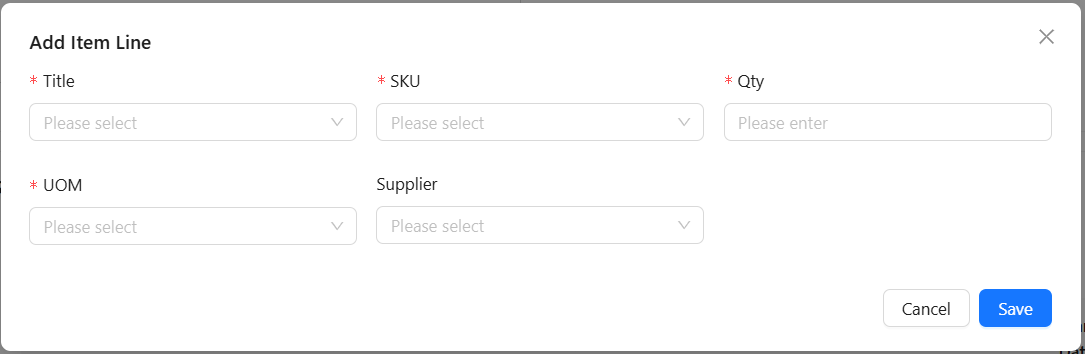 Receipt Add Item Line 页面截图